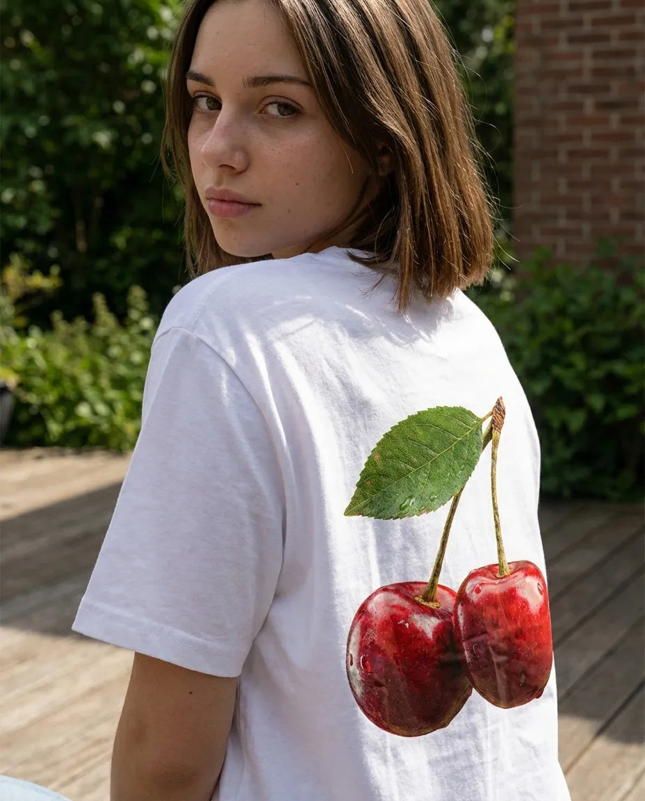 Cherries Camiseta Blanca