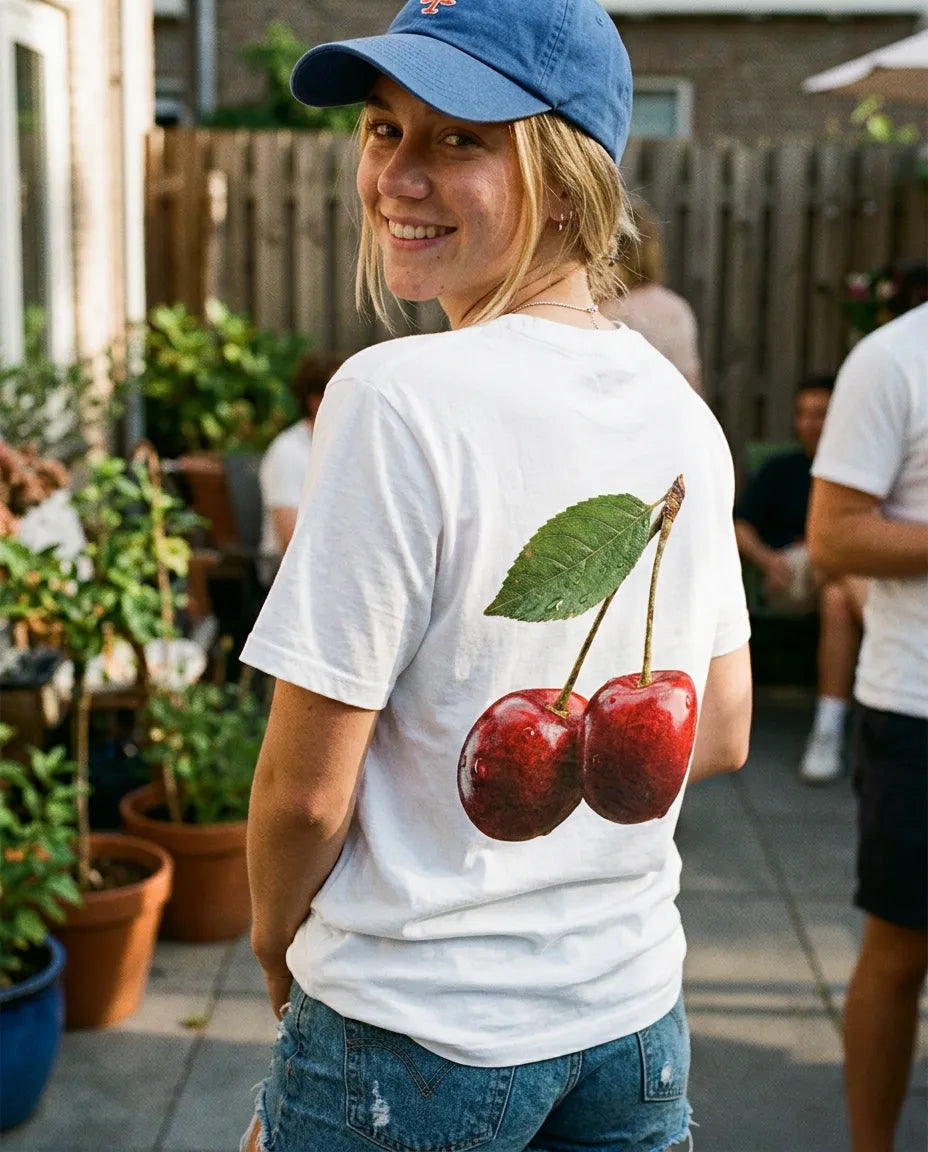 Cherries Camiseta Blanca