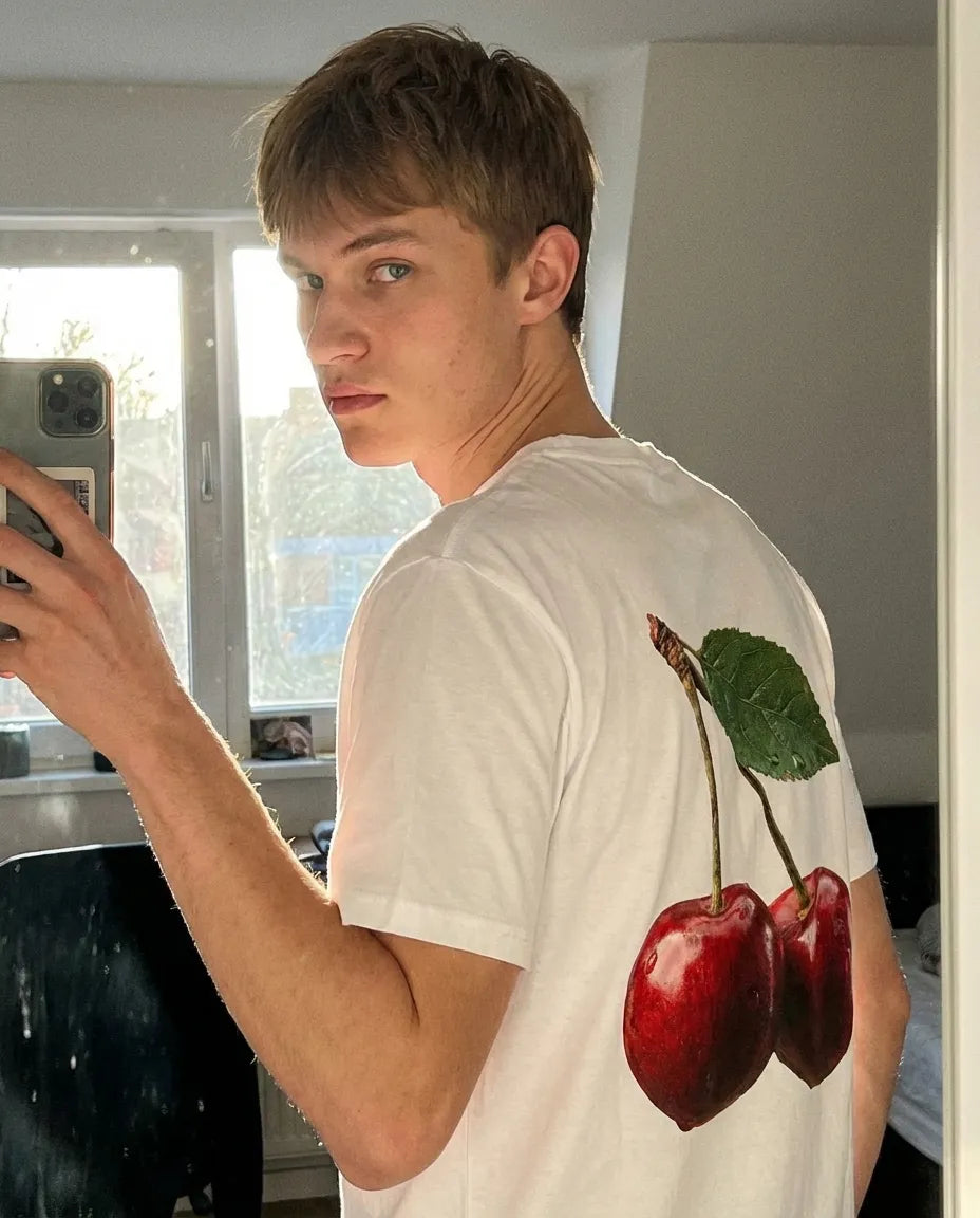Cherries Camiseta Blanca