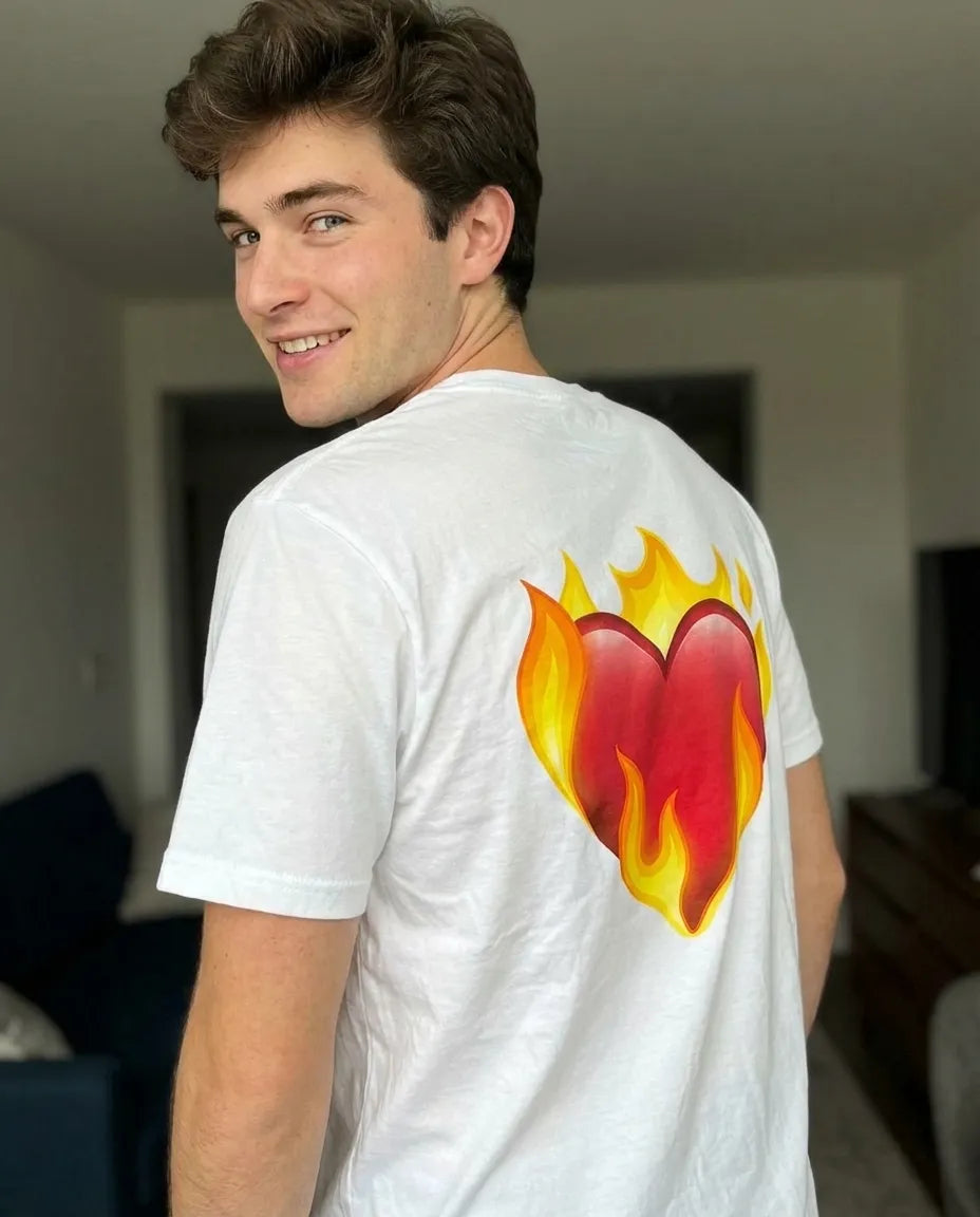 Heart on Fire Camiseta Blanca