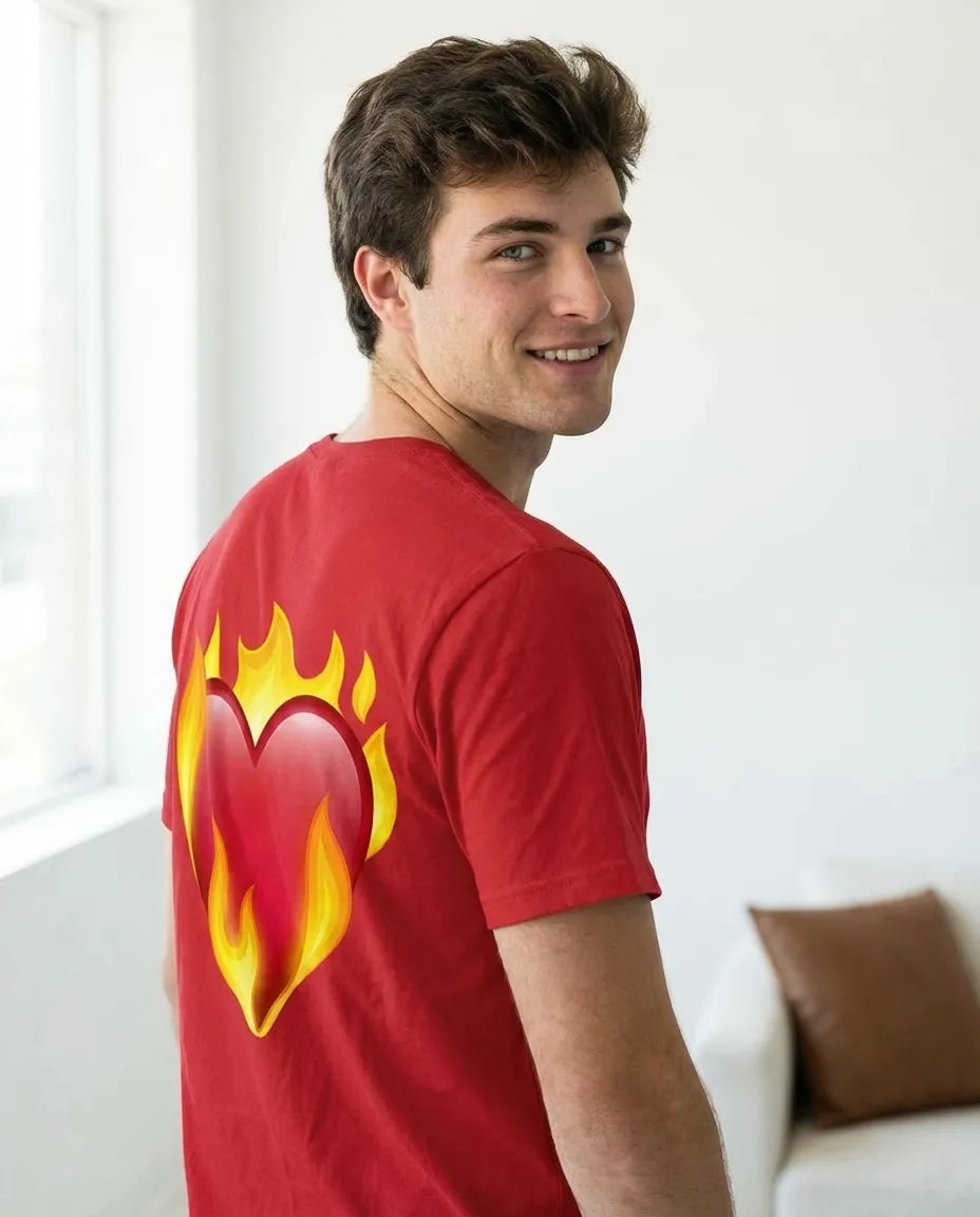 Heart on Fire Camiseta Roja