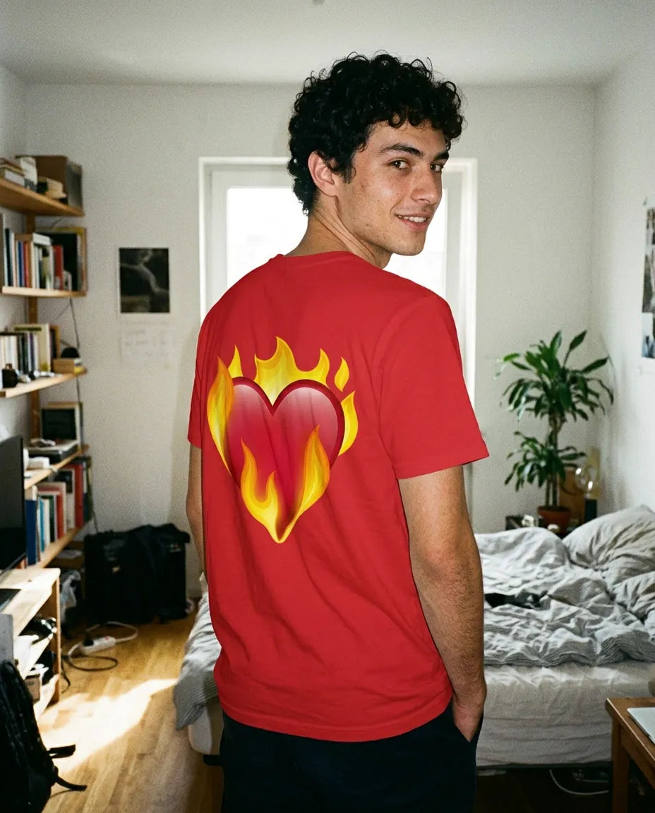 Heart on Fire Camiseta Roja