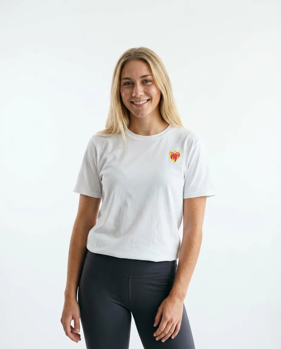 Heart on Fire Camiseta Blanca