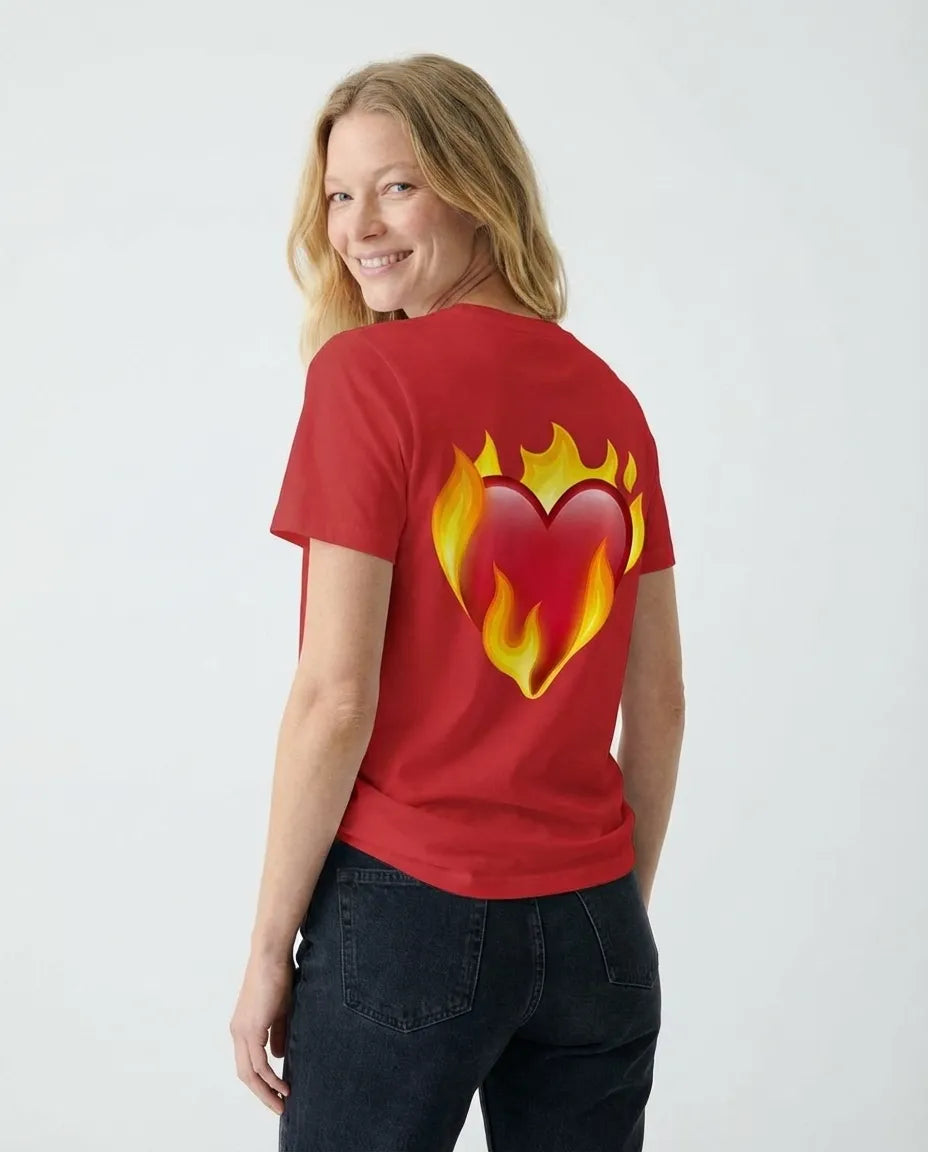 Heart on Fire Camiseta Roja