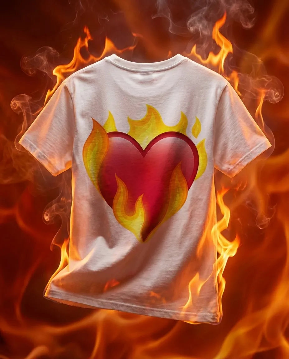 Heart on Fire Camiseta Blanca