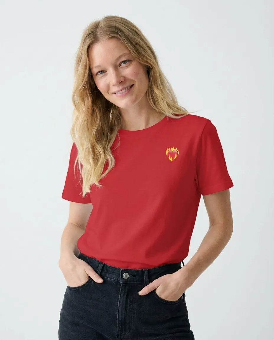 Heart on Fire Camiseta Roja