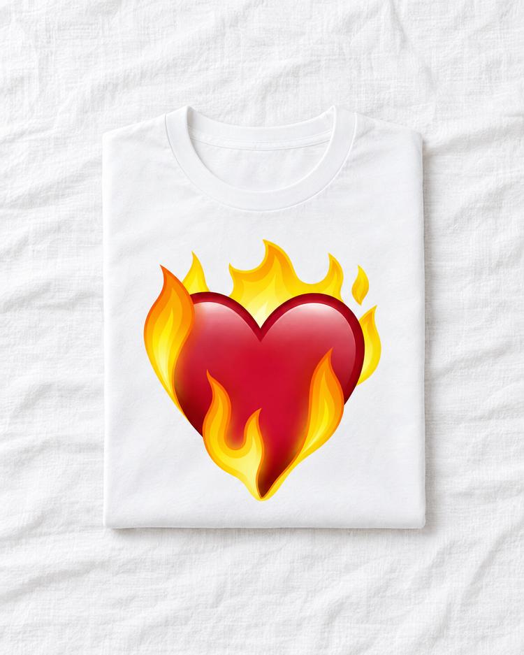 Heart on Fire Camiseta Blanca, foto 2