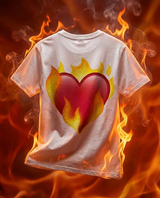 Heart on Fire White T-Shirt, photo 4